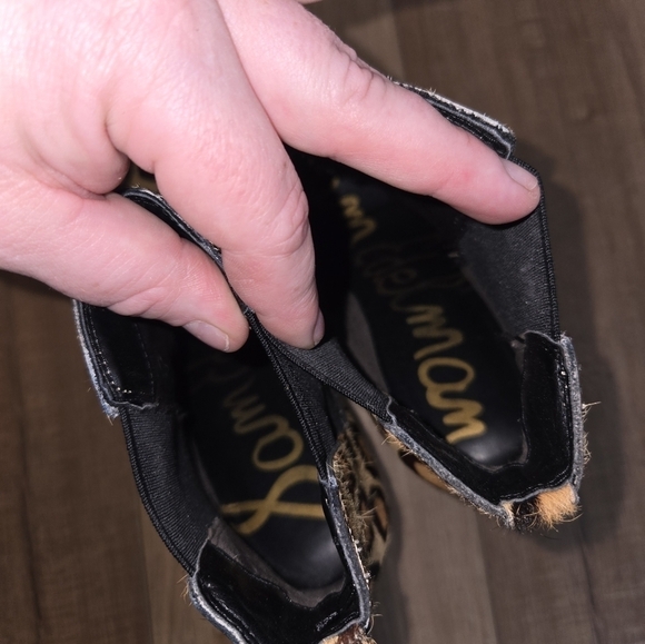 Sam Edelman Womens Case Leopard Animal Print Calf Hair Chelsea Ankle Boo… - Picture 11 of 14